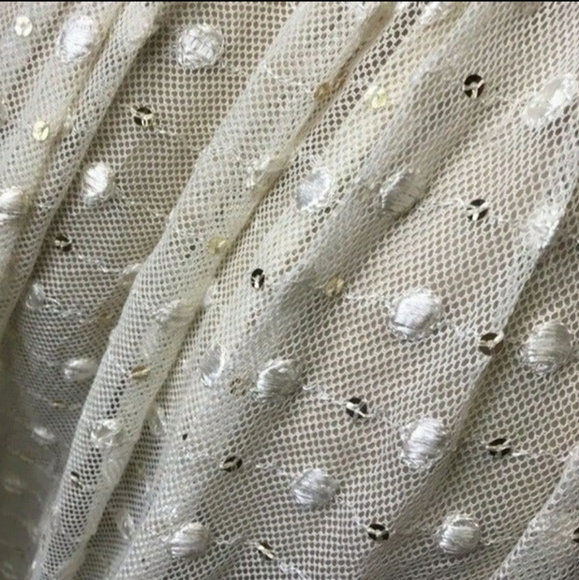 Anthropologie Leifnotes Ivory Dot & Gleam Mini Dress - Picture 6 of 8